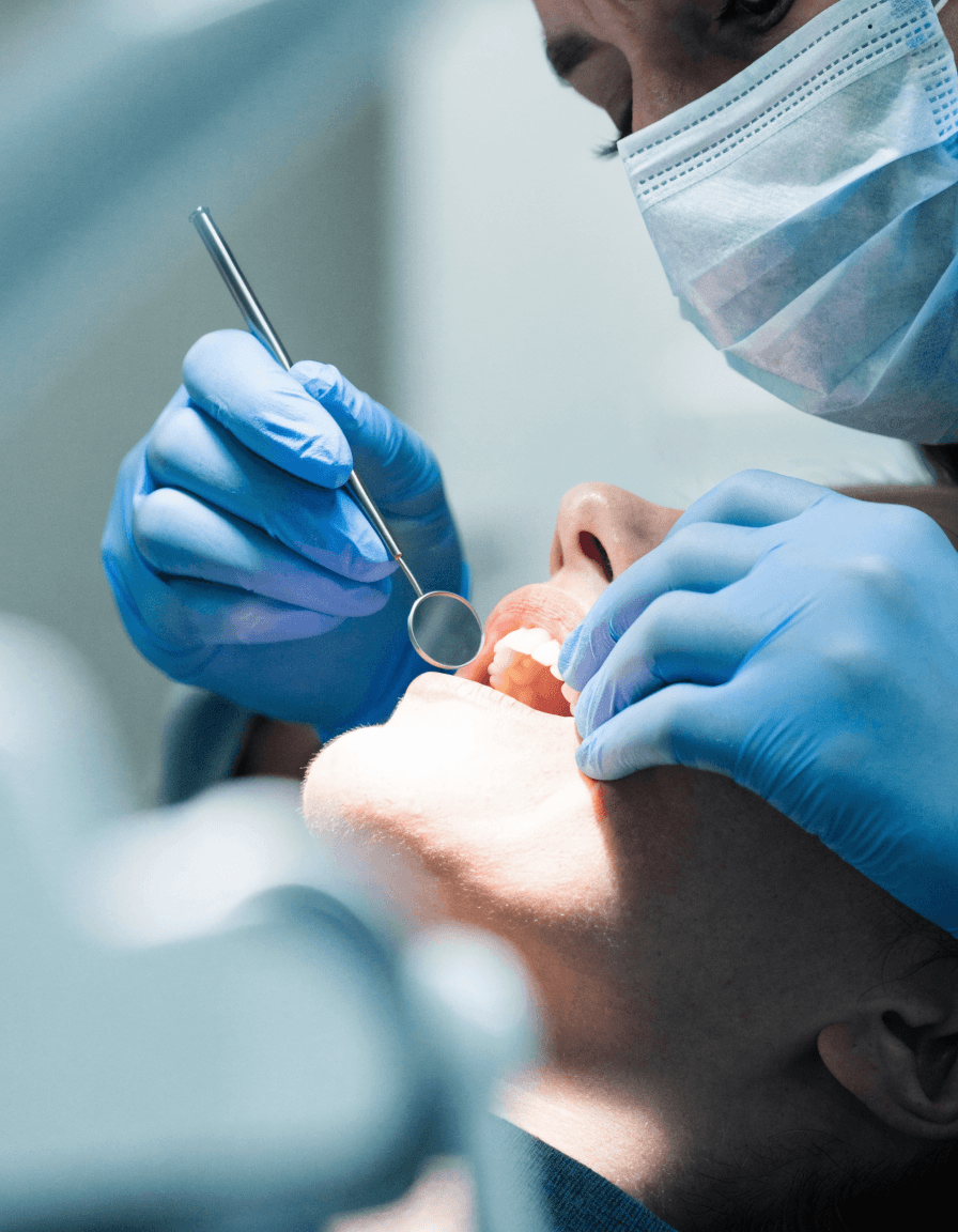 Dentist providing professional treatment